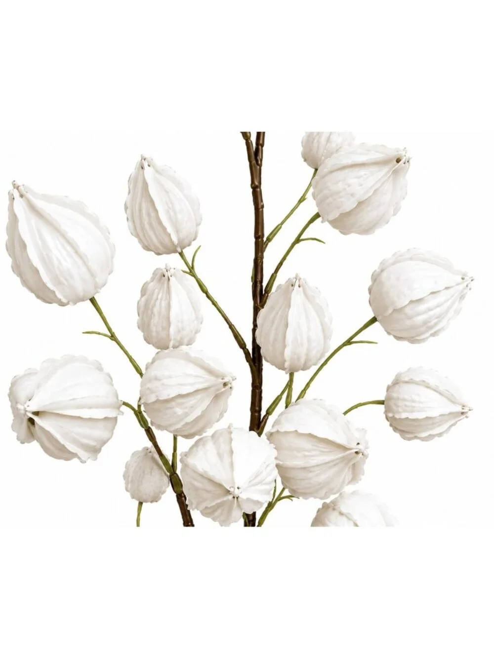 Chinese Lantern Stems White 32 Inch Tall Decorative Botanical Branches Set of 2
